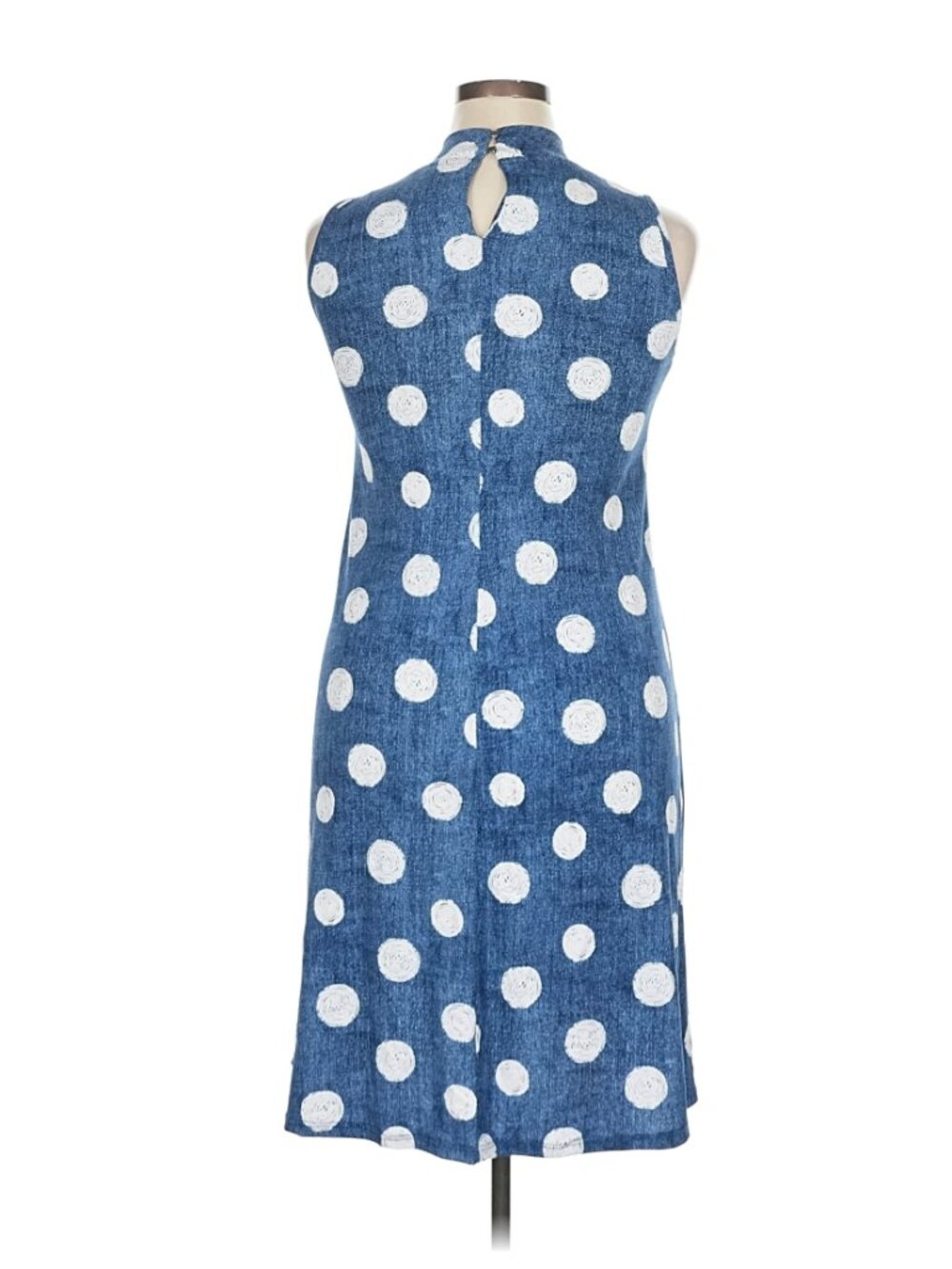 Cato Est. 1946 Royal Blue/White A-Line ,Polka Dot Dress - Size 14/16W - Picture 5 of 10